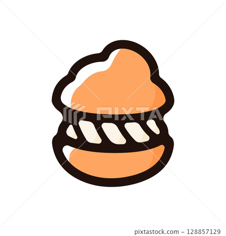 奶油泡芙插圖圖示(蛋糕、糖果、食物菜單材料) 奶油泡芙插圖圖示(蛋糕、糖果、食物菜單材料) 128857129