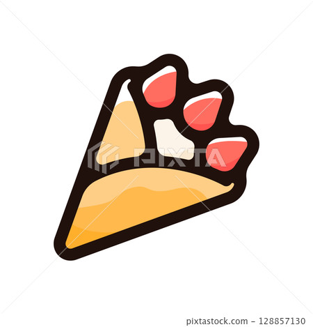 Crepe illustration icon (cake, sweets, food menu material) Crepe illustration icon (cake, sweets, food menu material) 128857130