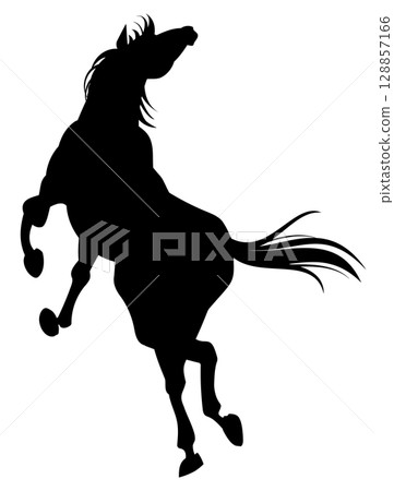 騰躍的駿馬剪影 騰躍的駿馬剪影 128857166