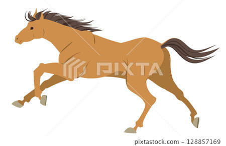 奔跑的馬的插圖 奔跑的馬的插圖 128857169