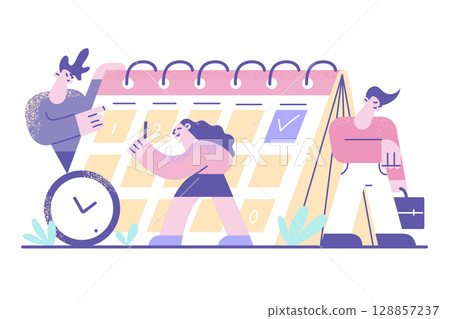 Time management, people planning concept 128857237