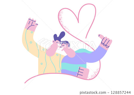 Friendship, brothers, male couple concept. 128857244