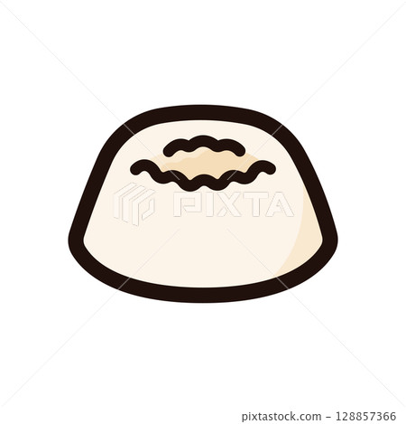 巴伐利亞奶油插圖圖示（西式糖果、糖果、食品菜單材料） 128857366