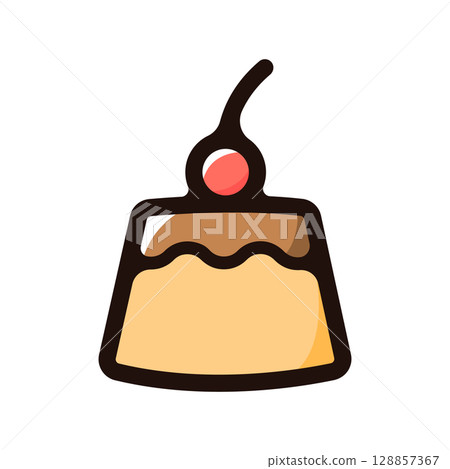 布丁插圖圖示(西式糖果、甜點、菜單素材) 布丁插圖圖示(西式糖果、甜點、菜單素材) 128857367