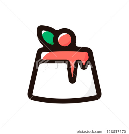 奶凍插圖圖示(西式糖果、甜點、菜單素材) 奶凍插圖圖示(西式糖果、甜點、菜單素材) 128857370