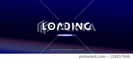 Futuristic Loading Data Typography with Glowing HUD Bar Effect, Ideal for Tech Startups, Hacker Interfaces, or Sci-Fi Game Design. Clean Minimal Cyber Style Alphabet. Vector Illustration Futuristic Loading Data Typography with Glowing HUD Bar Effect, Ideal for Tech Startups, Hacker Interfaces, or Sci-Fi Game Design. Clean Minimal Cyber Style Alphabet. Vector Illustration 128857698