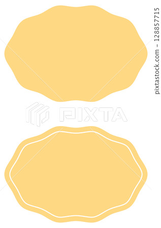 Yellow rough oval frame set 128857715