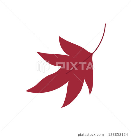 Bright orange maple leaf in the wind on a white background. Hand drawn vector illustration for autumn designs. 128858124