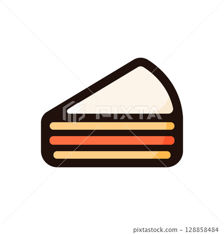 Carrot cake illustration icon (Easter cake food menu material) Carrot cake illustration icon (Easter cake food menu material) 128858484
