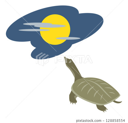 The Moon and the Turtle (Proverb Illustration) - Stock Illustration ...