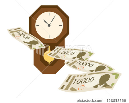 時間就是金錢（諺語插圖） 128858566