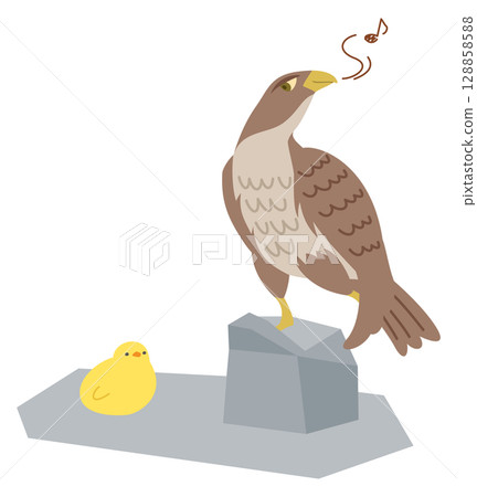 聰明的鷹會隱藏自己的爪子（諺語插圖） 128858588