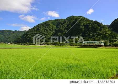 Nagaragawa Railway, running between Mino Shiratori Station and Hakusan Kogen Station Nagaragawa Railway, running between Mino Shiratori Station and Hakusan Kogen Station 128858703