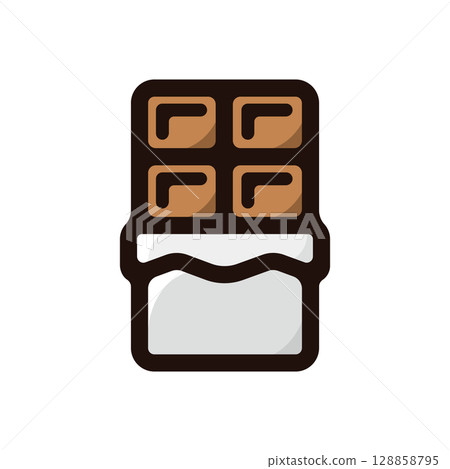Chocolate illustration icon (sweets, sweets, food menu material) Chocolate illustration icon (sweets, sweets, food menu material) 128858795