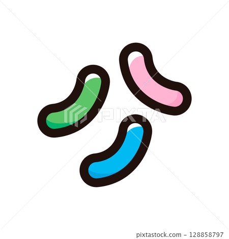 軟糖豆插圖圖示(糖果、甜點、食物菜單材料) 軟糖豆插圖圖示(糖果、甜點、食物菜單材料) 128858797