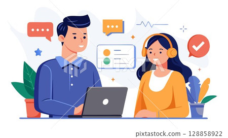 She listens attentively to the customer's concerns, showing empathy and understanding. She listens attentively to the customer's concerns, showing empathy and understanding. 128858922
