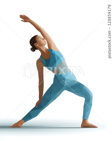 Find Your Inner Peace A Low-Poly Yoga Pose Depiction 128859179