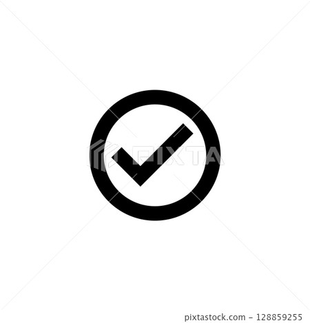 black tick in circle vector icon illustration isolated on white background black tick in circle vector icon illustration isolated on white background 128859255