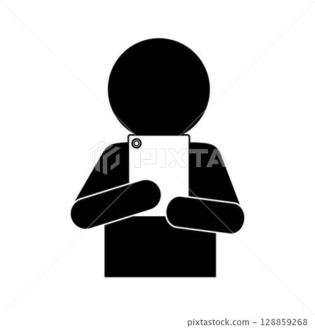 操作平板電腦的人的象形圖 128859268