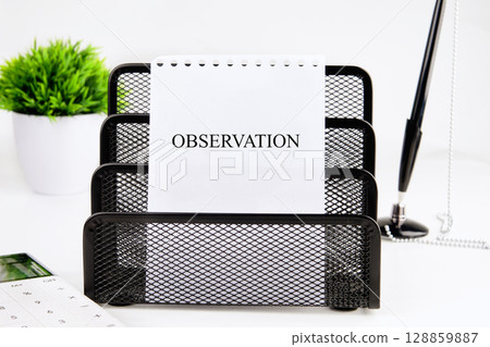 Concept word OBSERVATION. Concept of success, growth and performance improvement Concept word OBSERVATION. Concept of success, growth and performance improvement 128859887