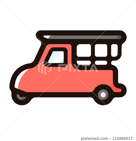 Tuk-tuk illustration icon (Thailand, tourism, transportation material) 128860017