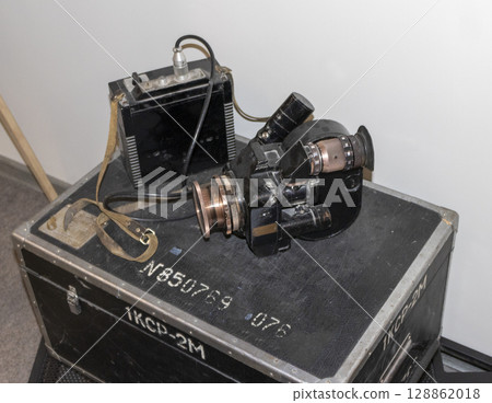 Shot of the vintage film video camera Shot of the vintage film video camera 128862018