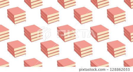 Autumn seamless pattern with books  128862033