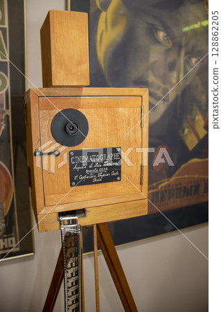 07.07.2025 - Minsk, Belarus - vintage film camera at the cinematography museum 07.07.2025 - Minsk, Belarus - vintage film camera at the cinematography museum 128862205