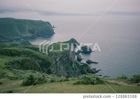 從隱岐群島西之島馬天蓋懸崖看到的國賀海岸 從隱岐群島西之島馬天蓋懸崖看到的國賀海岸 128863108