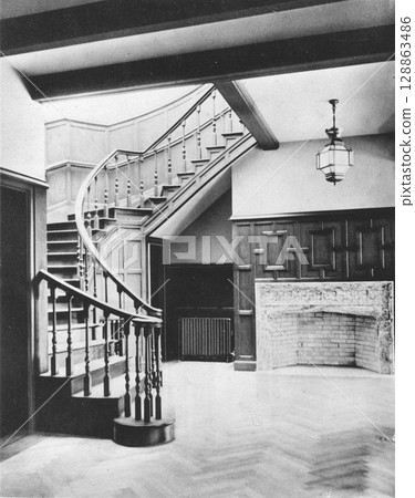 Prewar architecture, modern architecture, Western-style building, stairs 128863486