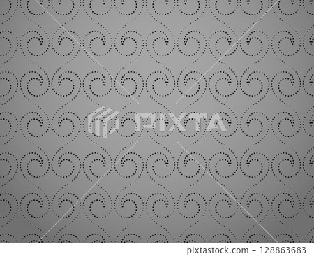 The geometric pattern with wavy lines. Seamless vector background. Gray and black texture. Simple lattice graphic design 128863683