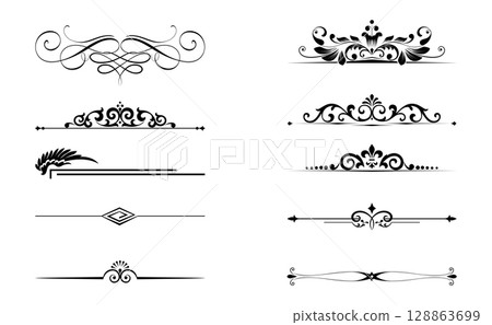 Vintage set. Floral elements for design monograms, invitations, frames, menus and labels. Graphic design of the website, cafes, boutiques, hotels, wedding invitations. 128863699