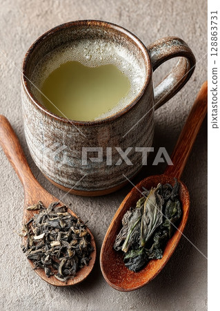 Herbal Tea Ritual Flat Lay 128863731