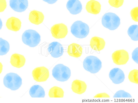 簡單的圓點背景水彩畫-藍色 128864663