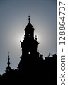 Church lit by the setting sun 128864737