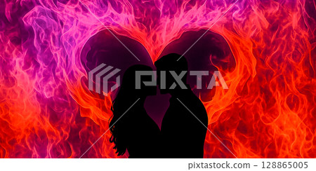 Passionate love, love images that suggest cheating or adultery, images of celebrity adultery, images of dangerous love, matching 128865005