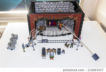 Miniature showing how cinematography works and movies are made 128865057