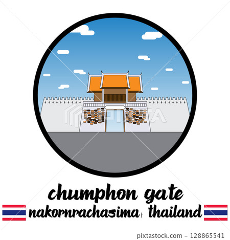 Circle Icon Chumphon Gate. Vector illustration 128865541