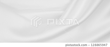 Smooth elegant white silk or satin luxury cloth texture as wedding background. Luxurious background design Smooth elegant white silk or satin luxury cloth texture as wedding background. Luxurious background design 128865947