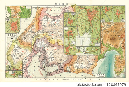 Old map of the Chubu region (Tokai and Hokuriku) in 1920 128865979