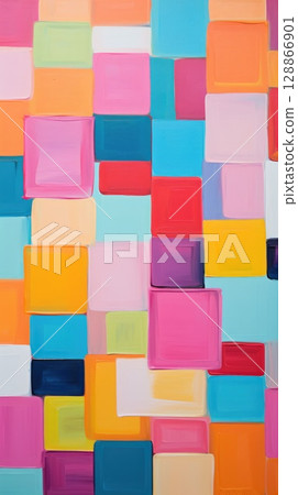 fun colorful squares tile art, ai fun colorful squares tile art, ai 128866901
