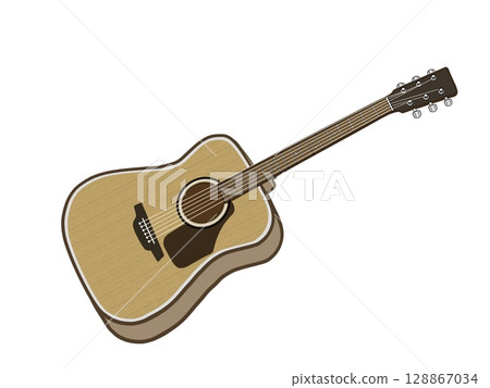 Simple acoustic guitar illustration Simple acoustic guitar illustration 128867034