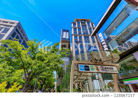 Tokyo Minato Ward Kita-Aoyama cityscape Omotesando Station and AOKI Omotesando Building Tokyo Minato Ward Kita-Aoyama cityscape Omotesando Station and AOKI Omotesando Building 128867157