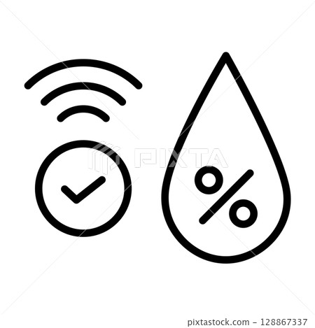 Humidity sensor icon. Measures and manages humidity. 128867337