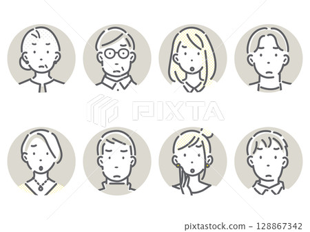 多代商務人士的圖標風格插畫:簡潔時尚的線描插畫 多代商務人士的圖標風格插畫:簡潔時尚的線描插畫 128867342