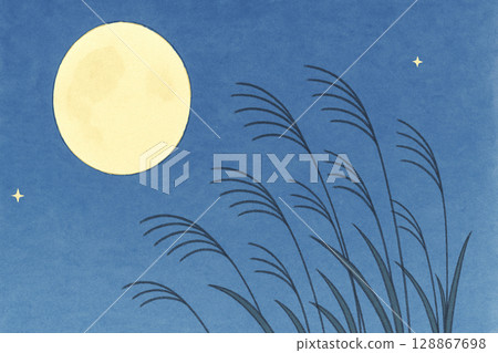 滿月與搖曳的紫芒 128867698