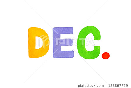 十二月的彩色手寫字體 十二月的彩色手寫字體 128867759