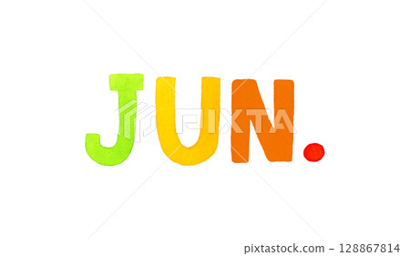 Colorful handwritten letters for JUNE Colorful handwritten letters for JUNE 128867814