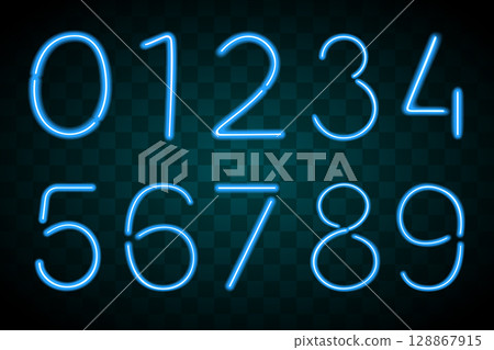 numbers in the form of neon lamps 128867915