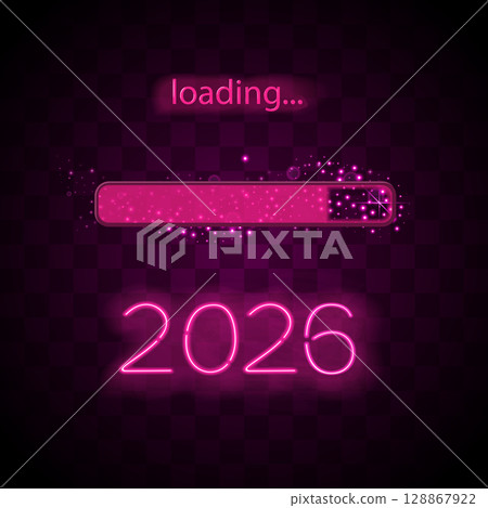 Neon progress bar new year 128867922